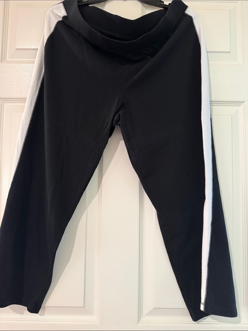 Style & Co. Black Leggings with White Side Stripe